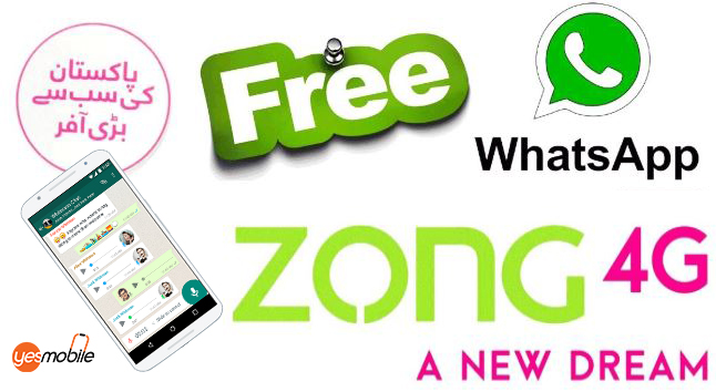 Zong Free Unlimited Whatsapp Offer